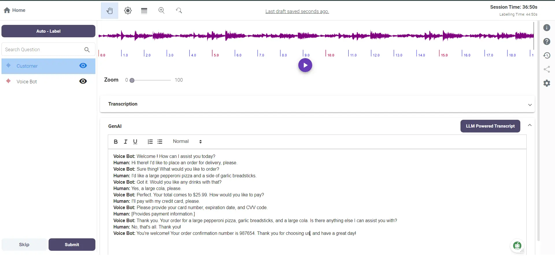 Labellerr Audio Transcription