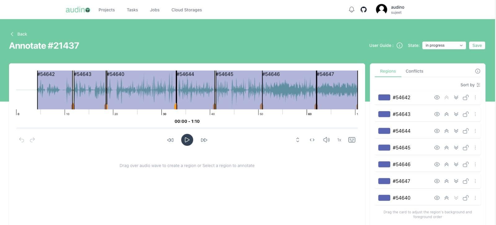 Audino Annotation Dashboard | Audino