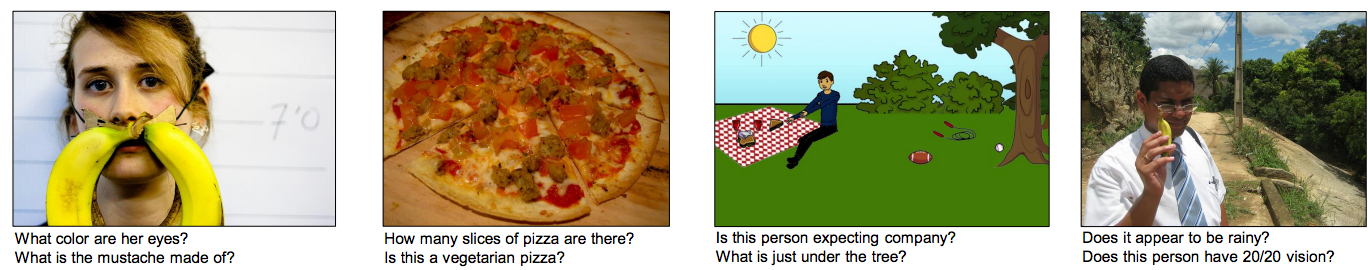 Figure 8: Samples from visual question answering (ICCV 2015).