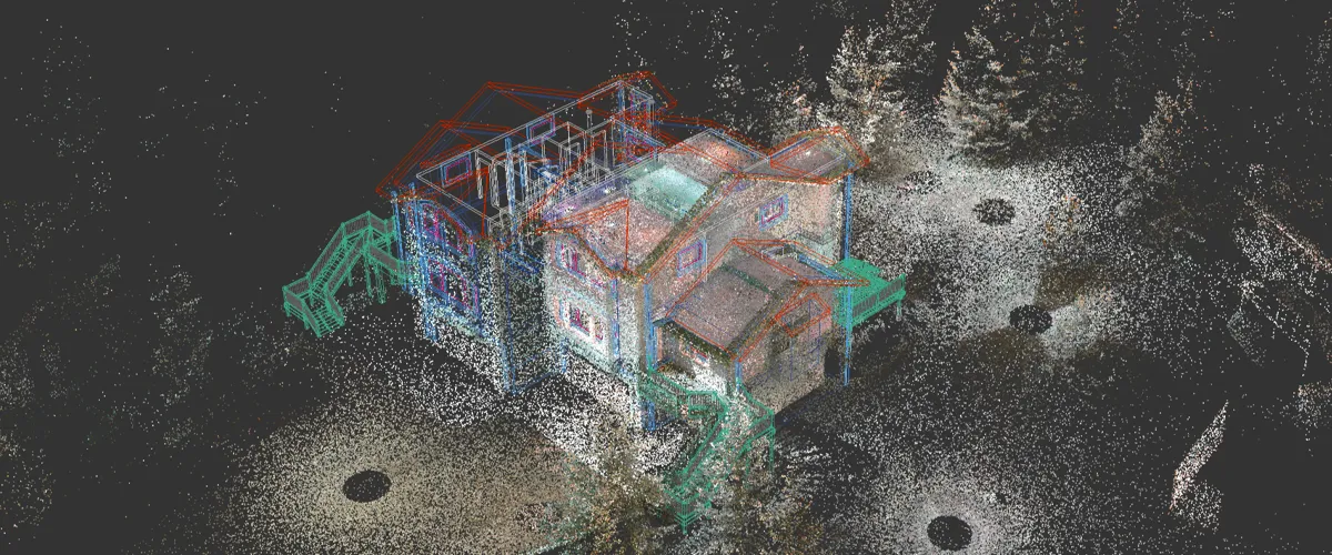 3D Point Cloud for a house in the forest