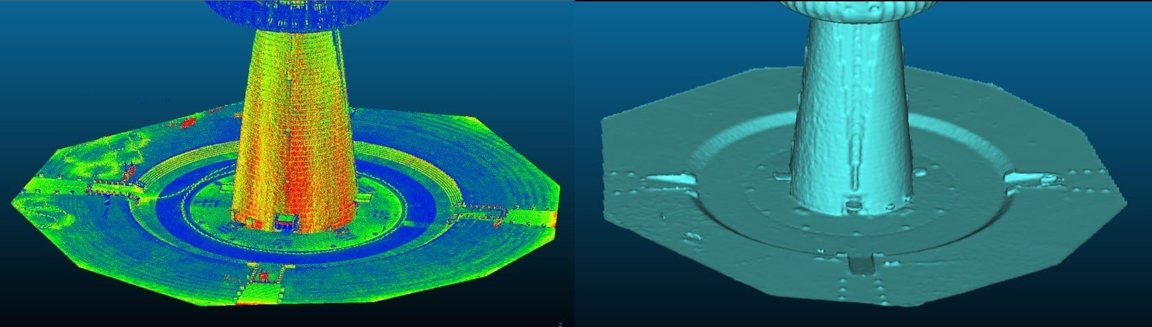 3D Point Cloud (Left) and 3D Model (Right)