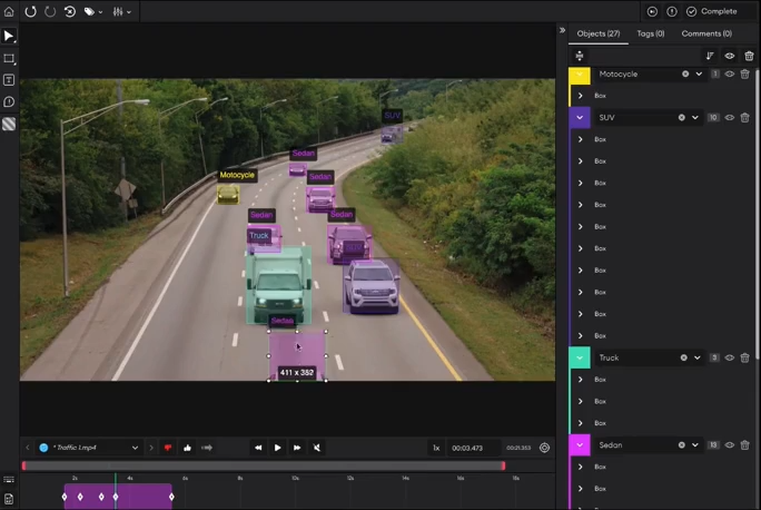 Figure 12: SuperAnnotate data annotation UI.