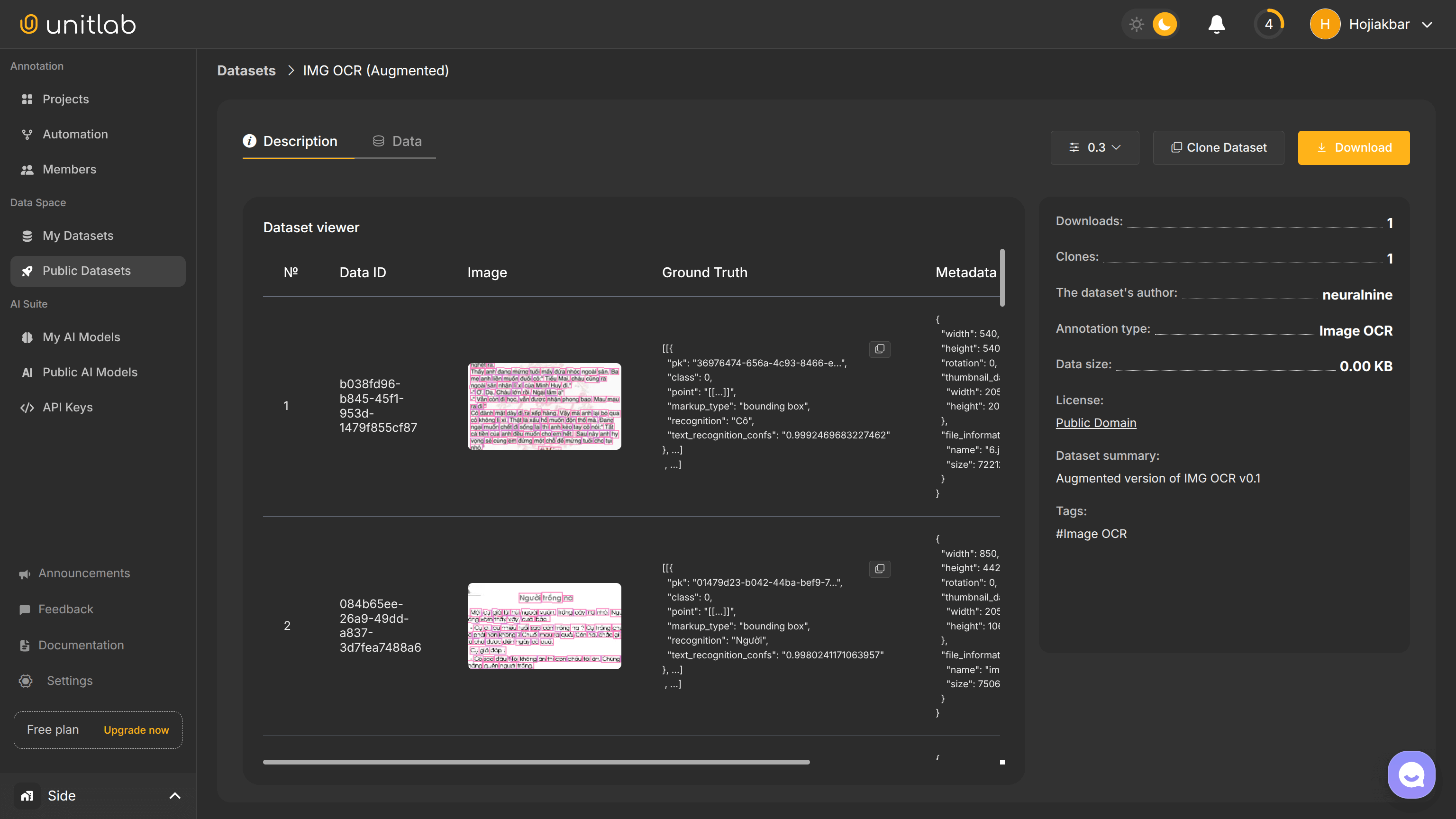 Public Dataset Viewer | Unitlab Annotate