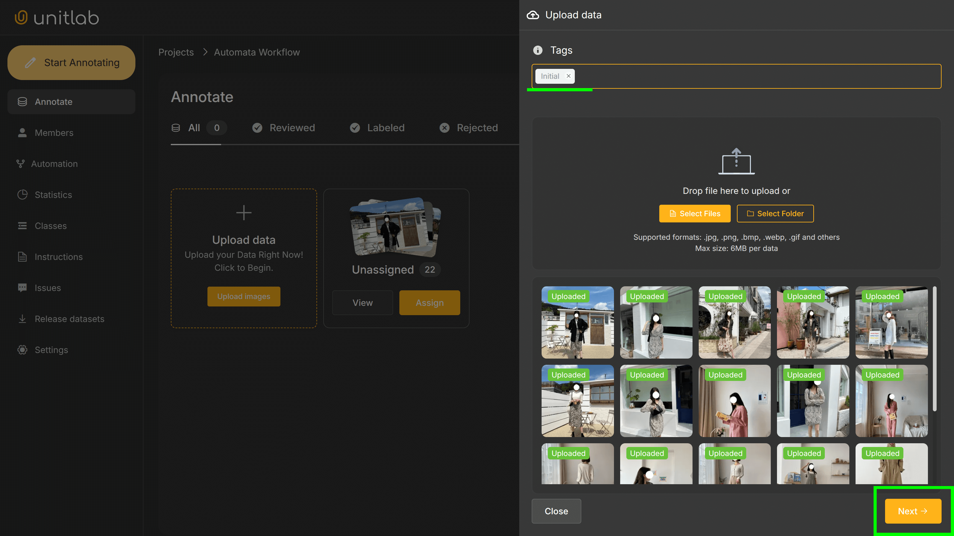 Data Upload | Unitlab AI