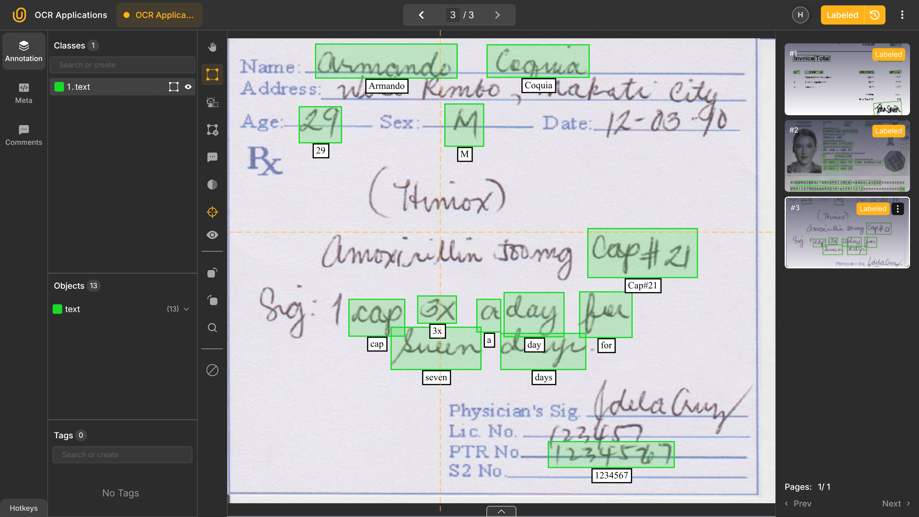 Medical OCR Example | Unitlab AI