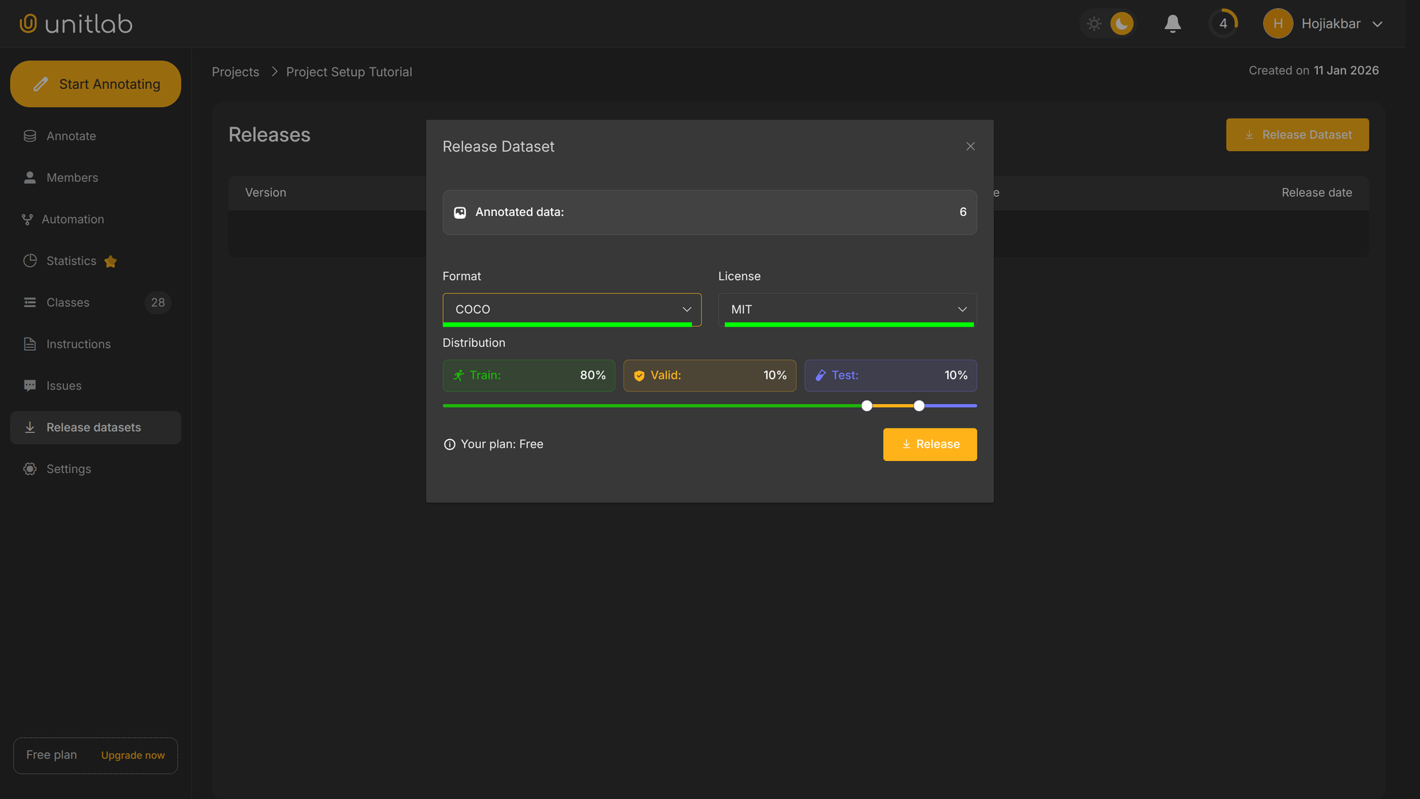 Dataset Distribution, Format and License | Unitlab Annotate
