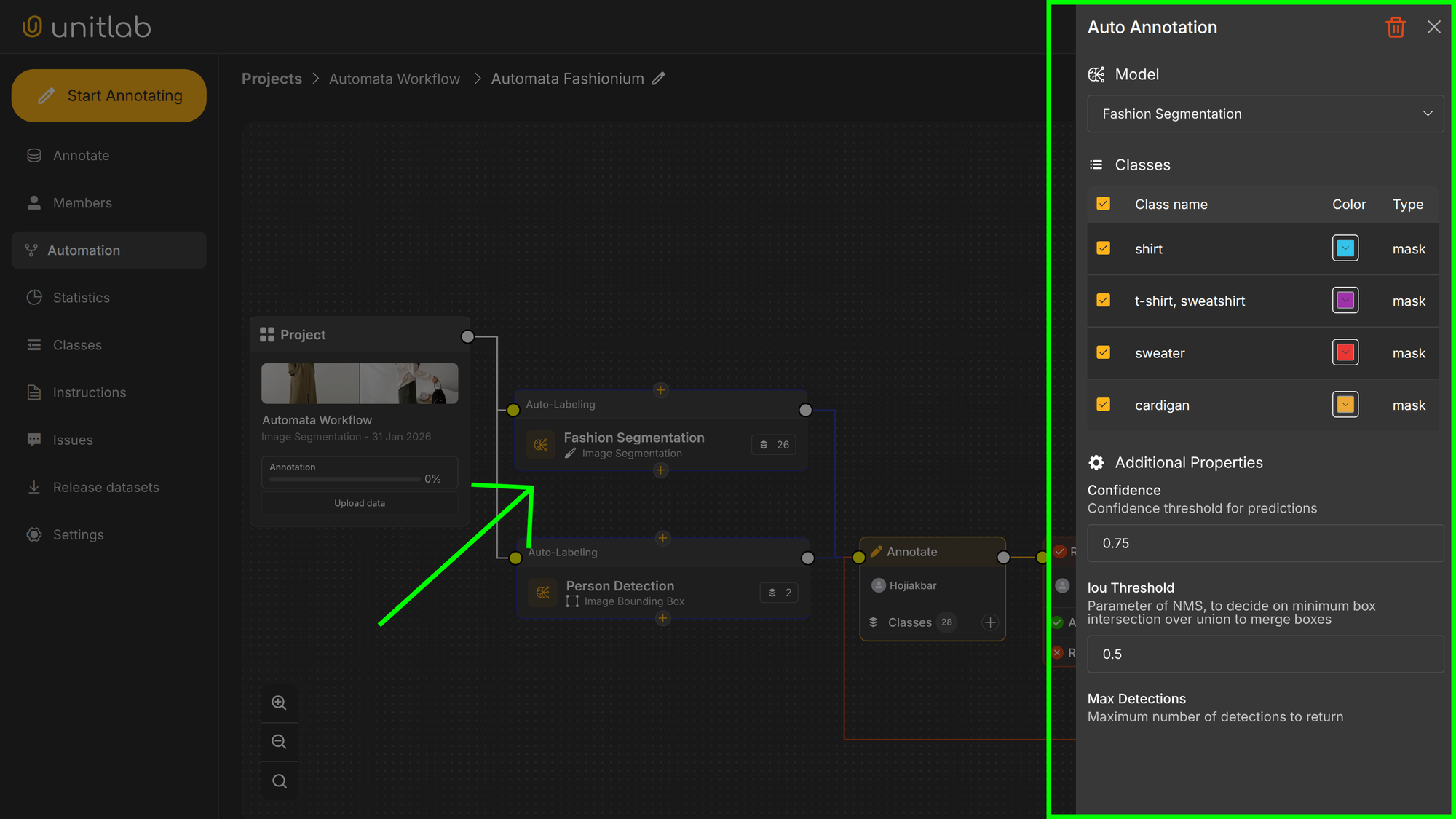 Automation Settings | Unitlab AI
