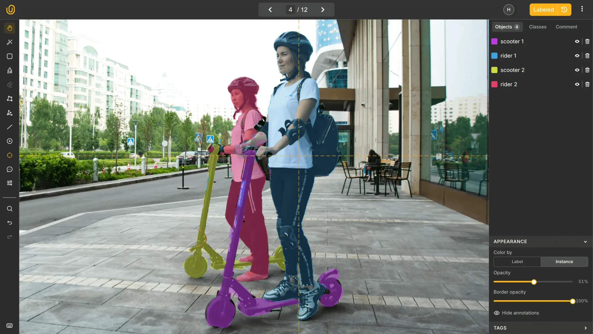 Instance Segmentation for Micromobility Annotation | Unitlab AI