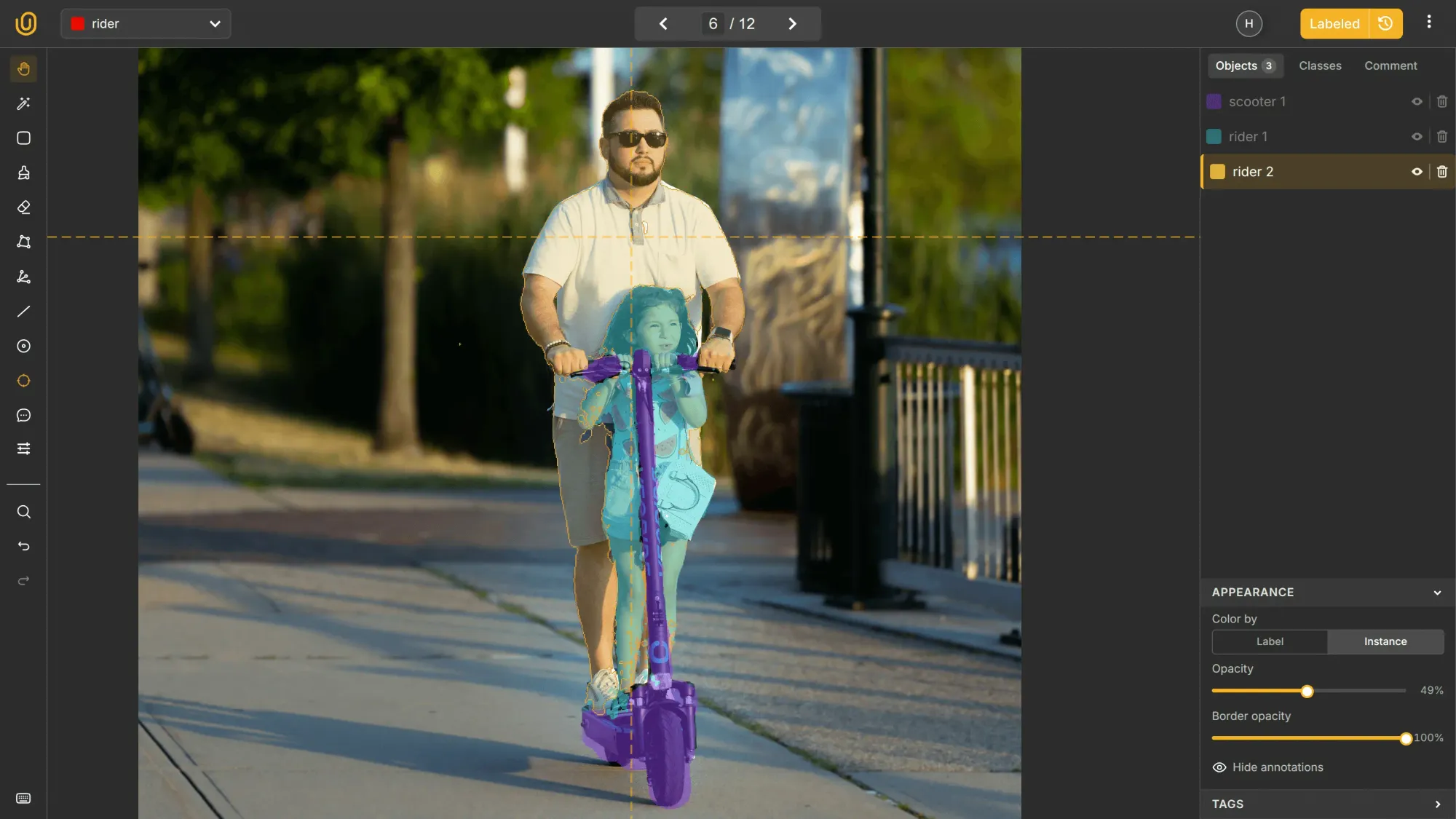 Two ride may ride the same scooter, resulting in Occlusion | Unitlab AI